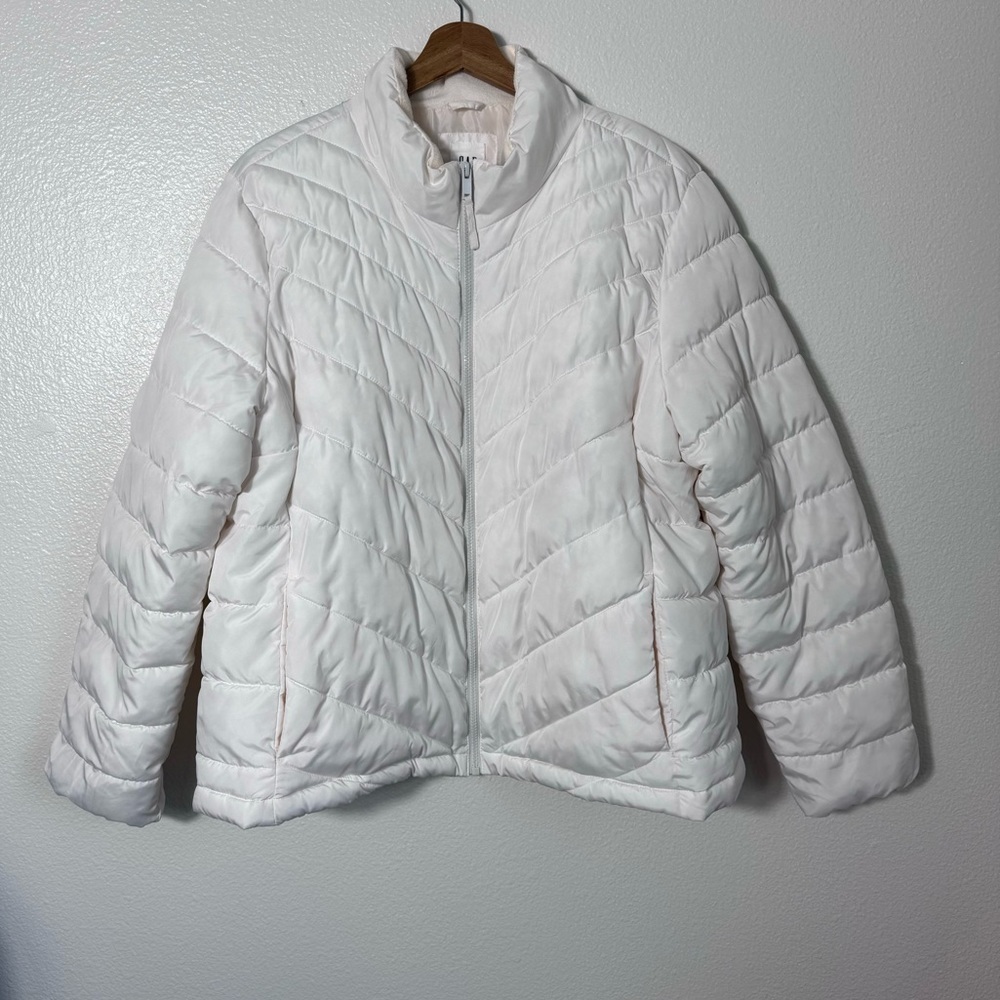 Cold Weather Gap Lightweight Puffer Jacket Ivory Cream Frost Size 2XL